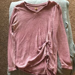 Long sleeve waffle shirt
